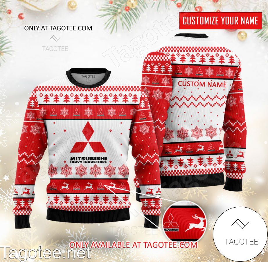 Mitsubishi Heavy Industries Logo Personalized Ugly Christmas Sweater - BiShop