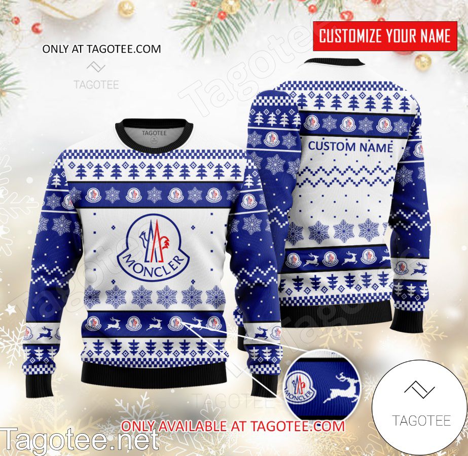 Moncler Logo Personalized Ugly Christmas Sweater - EmonShop