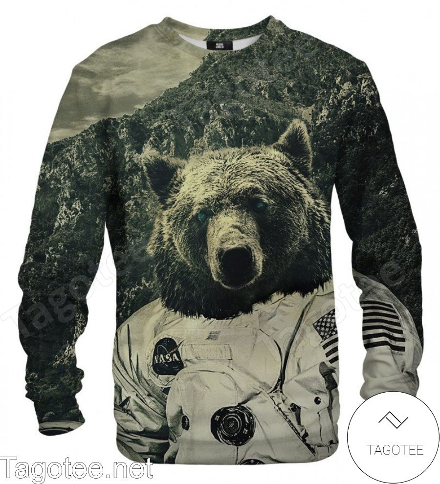 Nasa Bear Mountain Landscape Ugly Christmas Sweater Sweatshirt