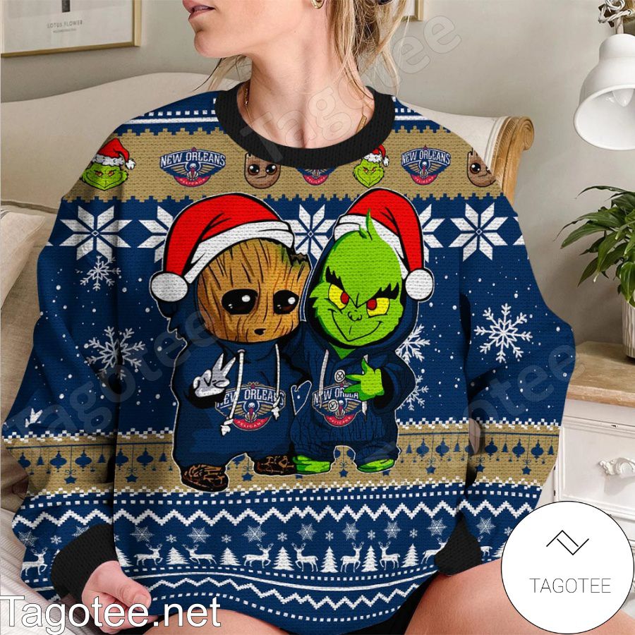 Los Angeles Rams Baby Groot And Grinch NFL Ugly Christmas Sweater