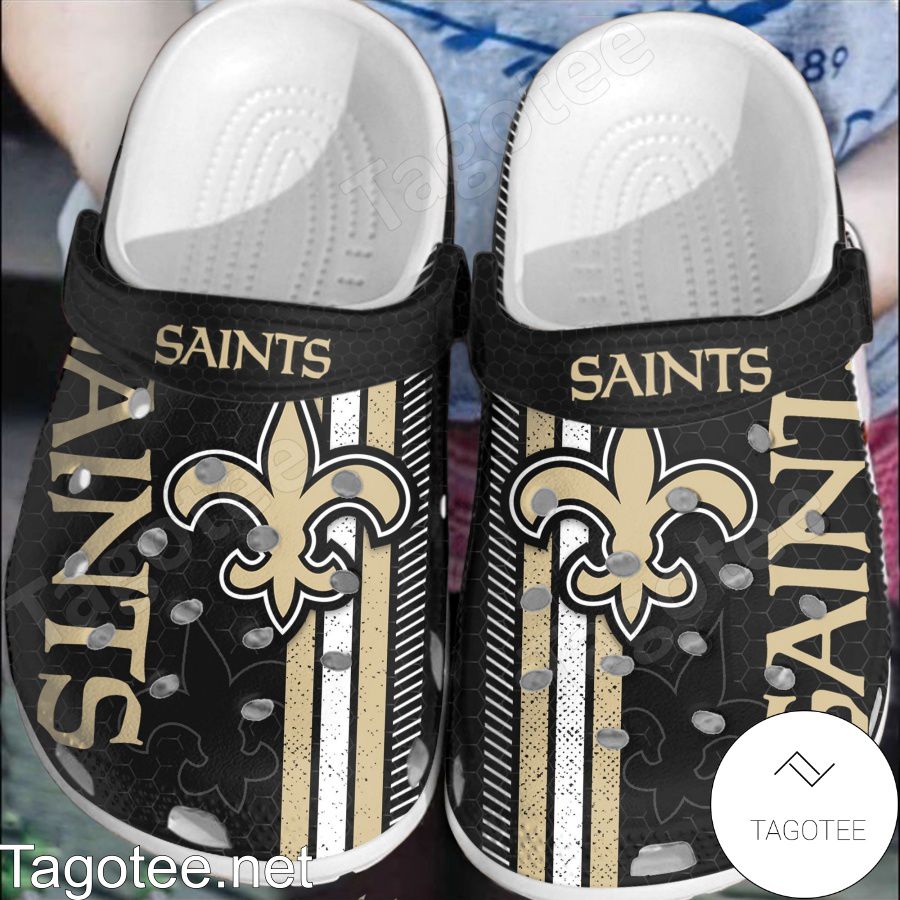 New Orleans Saints Hive Pattern Crocs Clogs - Tagotee