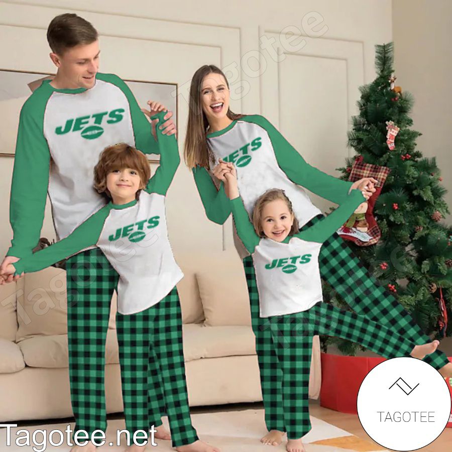 New York Jets NFL Buffalo Plaid Pajamas Set