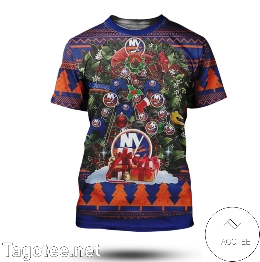 Nhl New York Islanders Tree Christmas T-Shirt