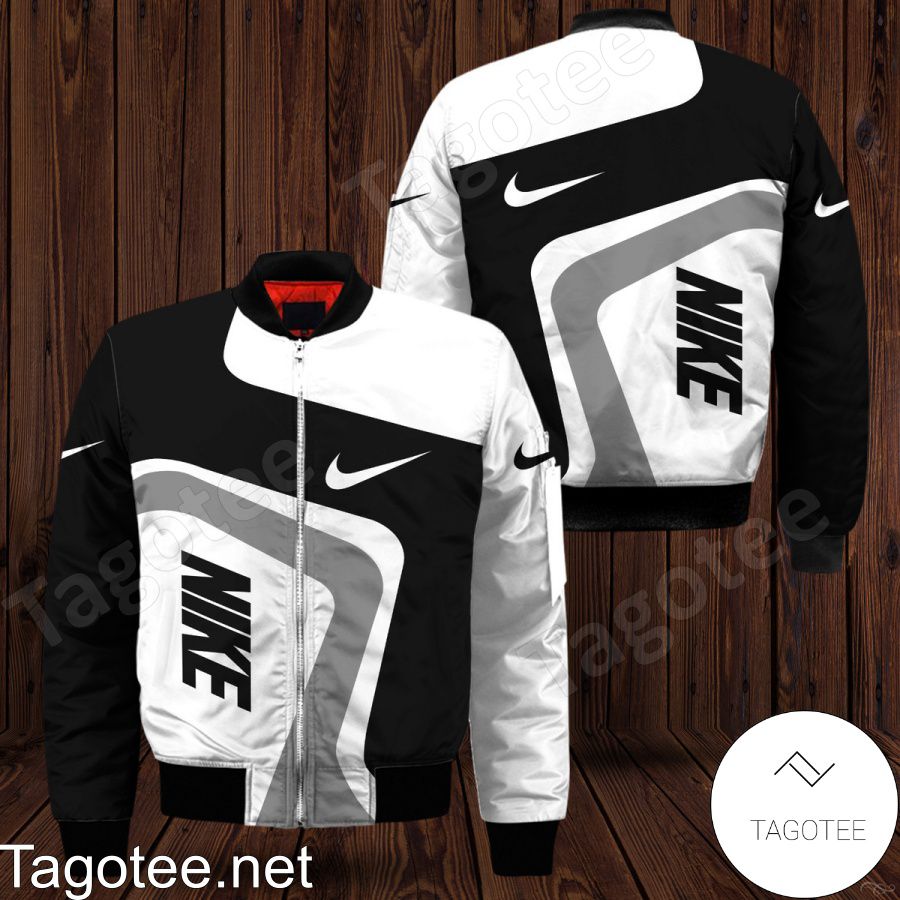 Nike Black White Grey Curves Bomber Jacket