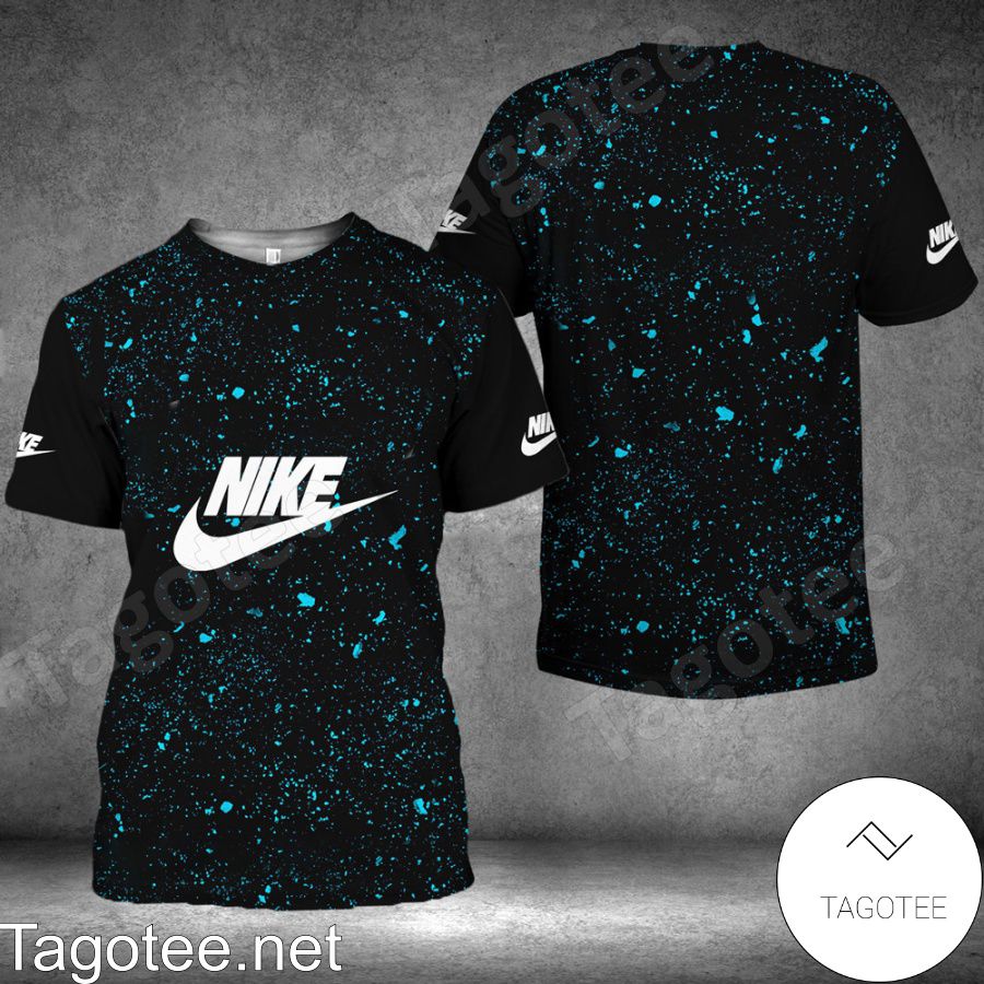 Nike Blue Paint Flakes Black Shirt