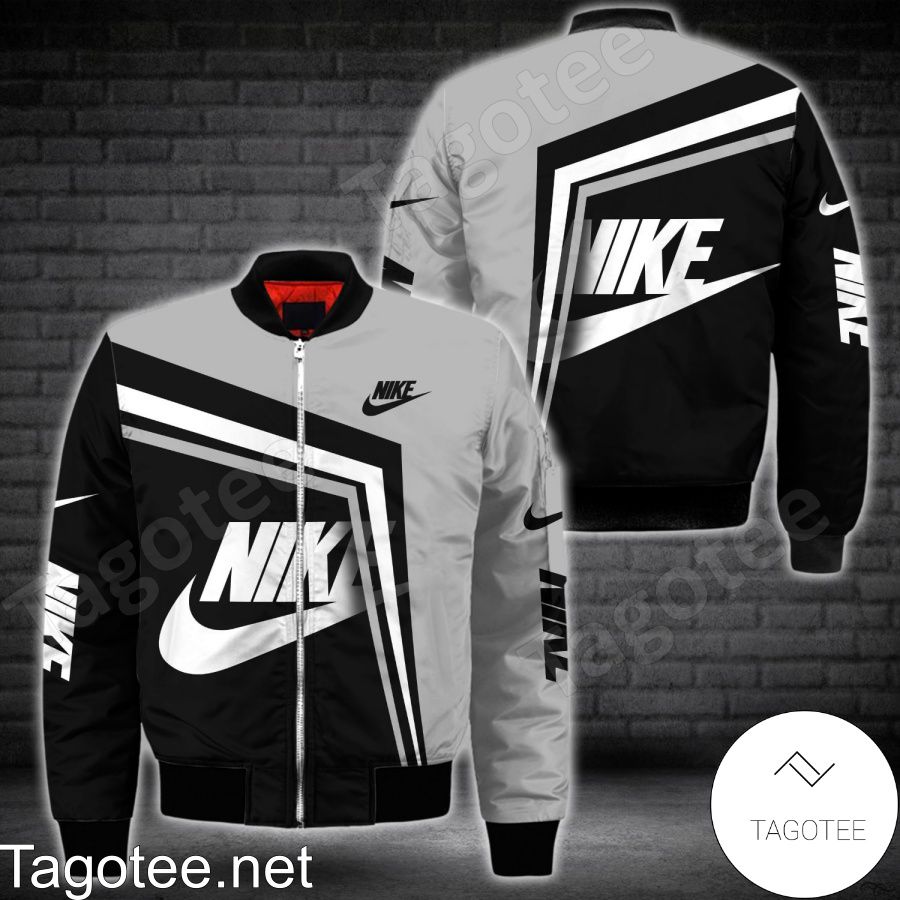Nike Brand Black And Grey Bomber Jacket