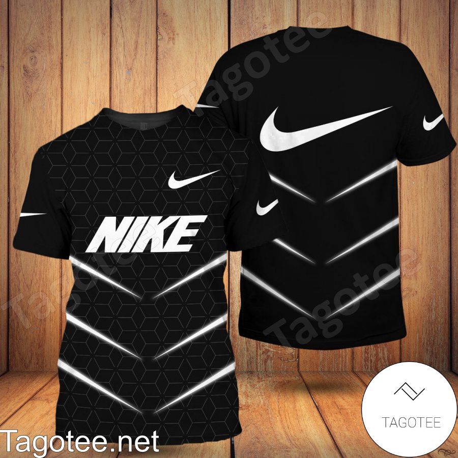 Nike Brand Name And Logo Metro Rhombus Black Shirt