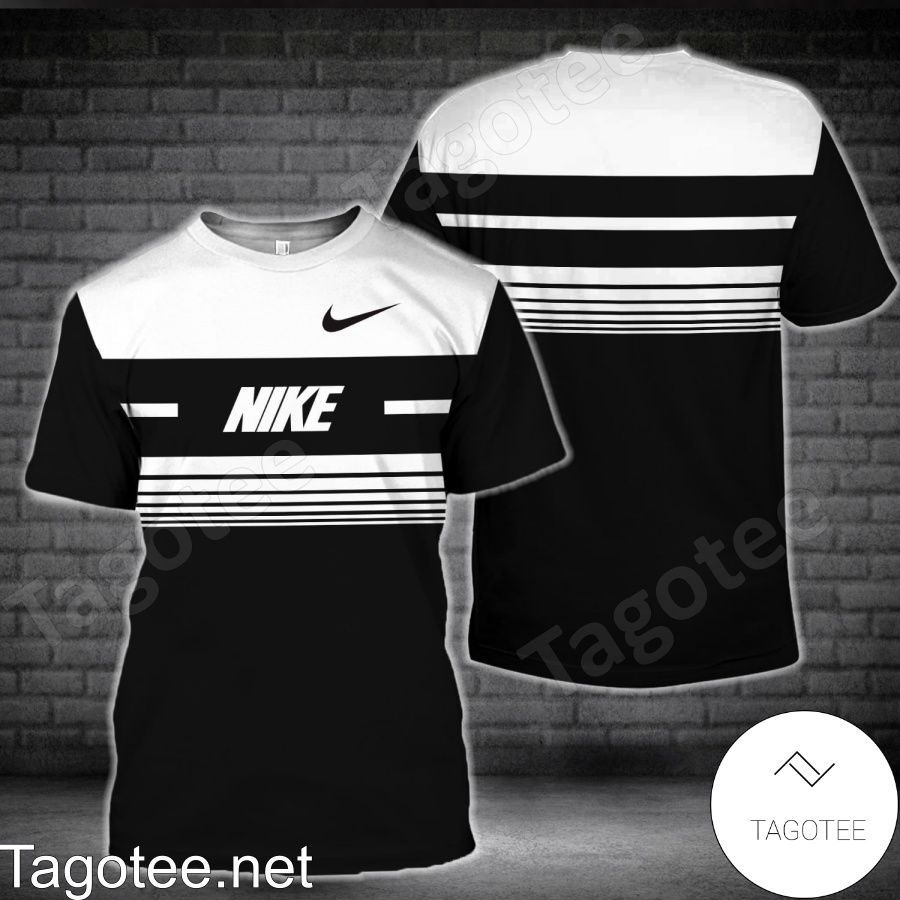 Nike Luxury Black With White Horizontal Stripes Shirt