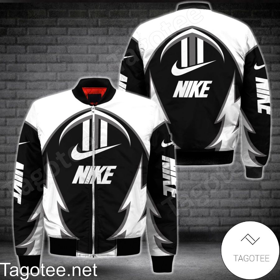 Nike Luxury Brand Black And White Bomber Jacket
