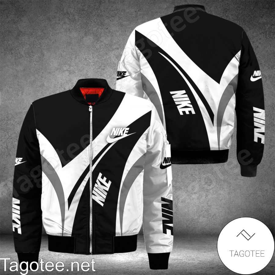 Nike Luxury Brand Black White Bomber Jacket