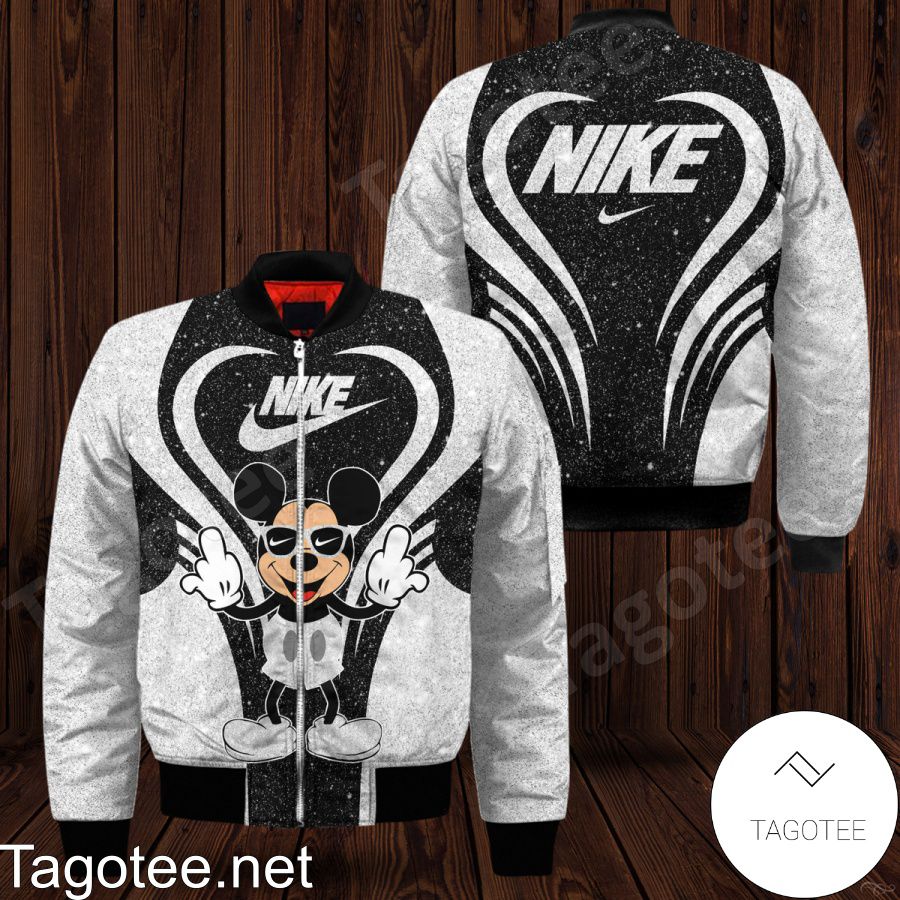 Nike Mickey Mouse Glitter Heart Bomber Jacket