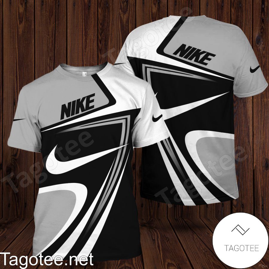 Nike Mix Color White Black Grey Curves Shirt
