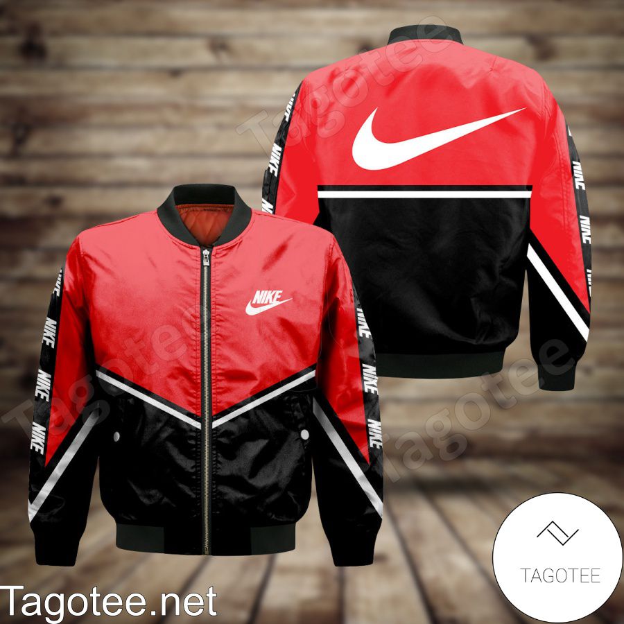 Nike Red And Black Bomber Jacket