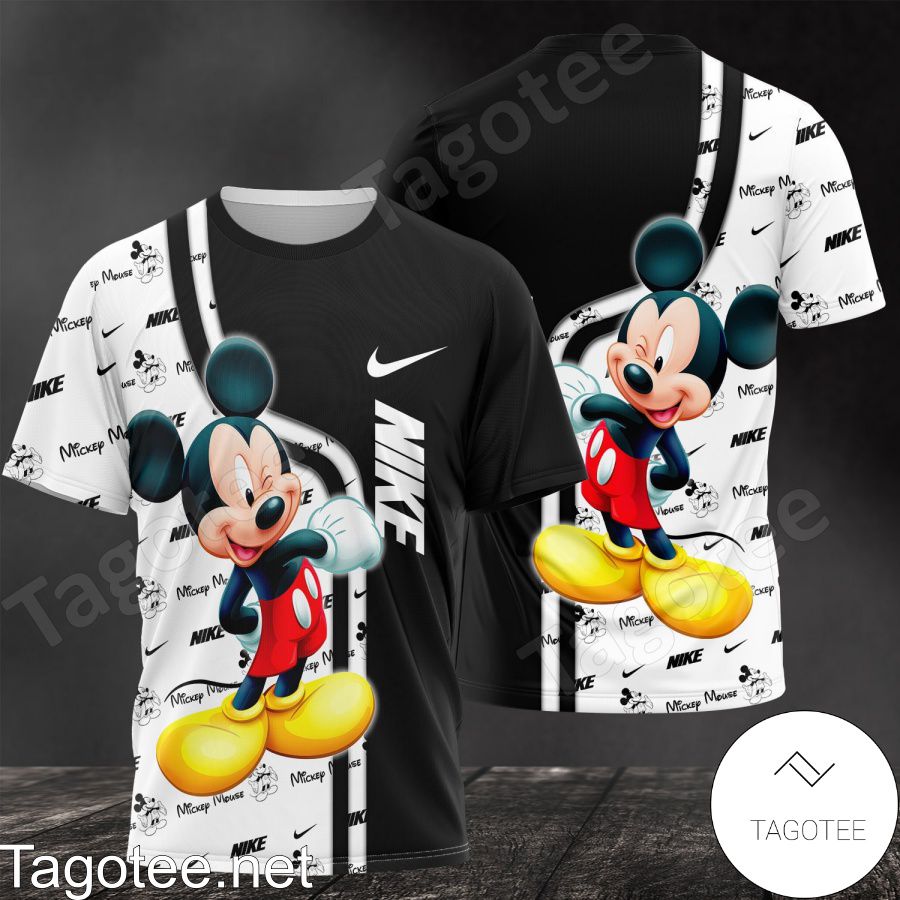 Nike With Mickey Mouse Black And White Shirt