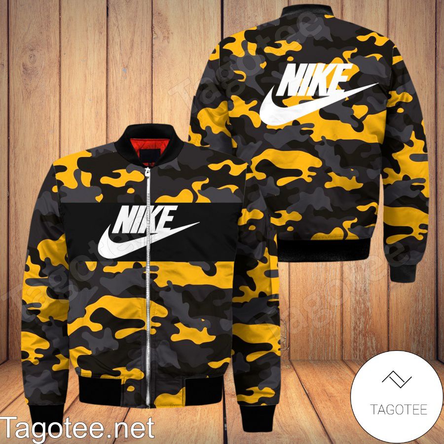 Nike Yellow Camouflage Bomber Jacket