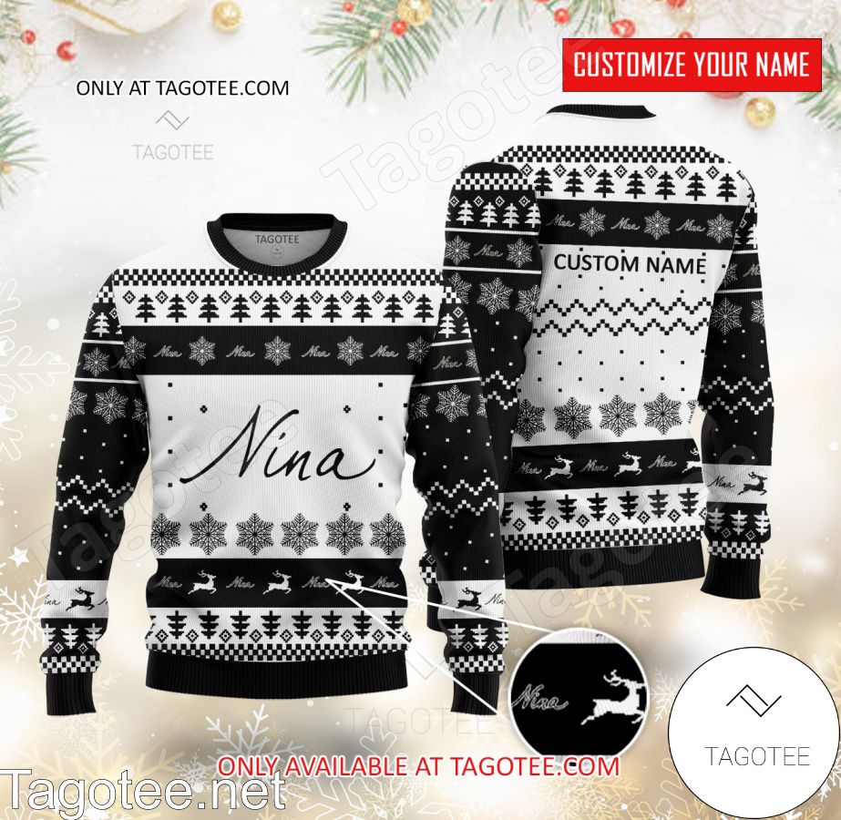 Nina Ricci Logo Personalized Ugly Christmas Sweater - EmonShop