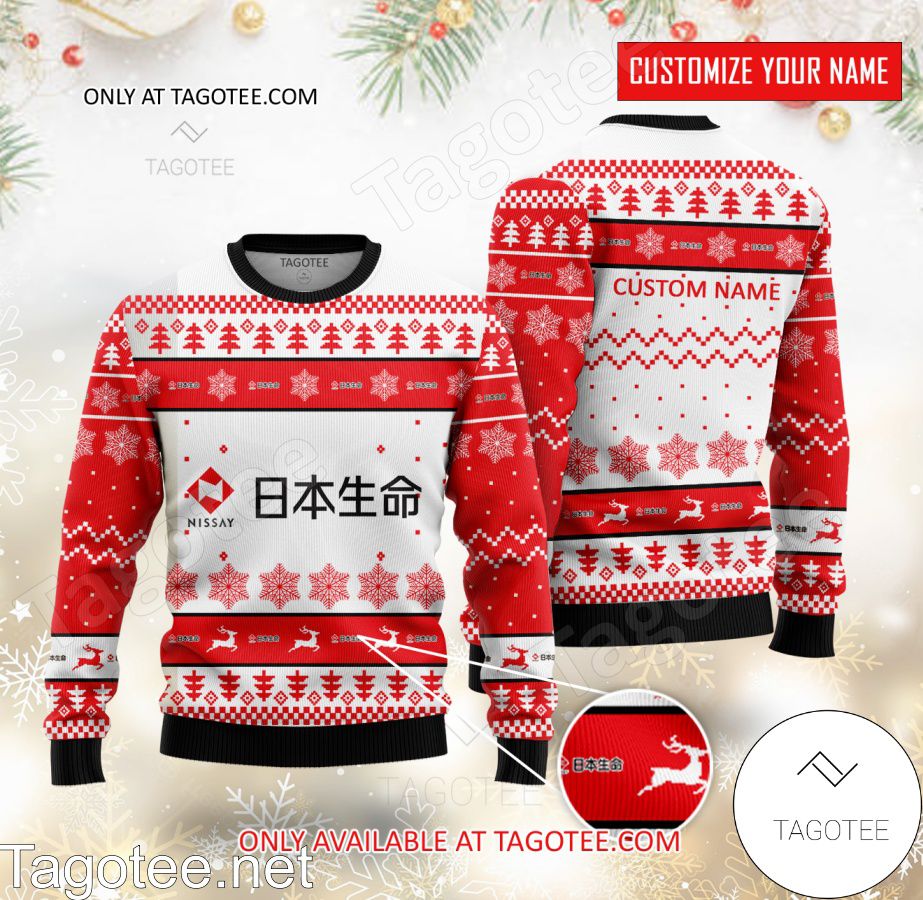 Nippon Life Logo Personalized Ugly Christmas Sweater - BiShop