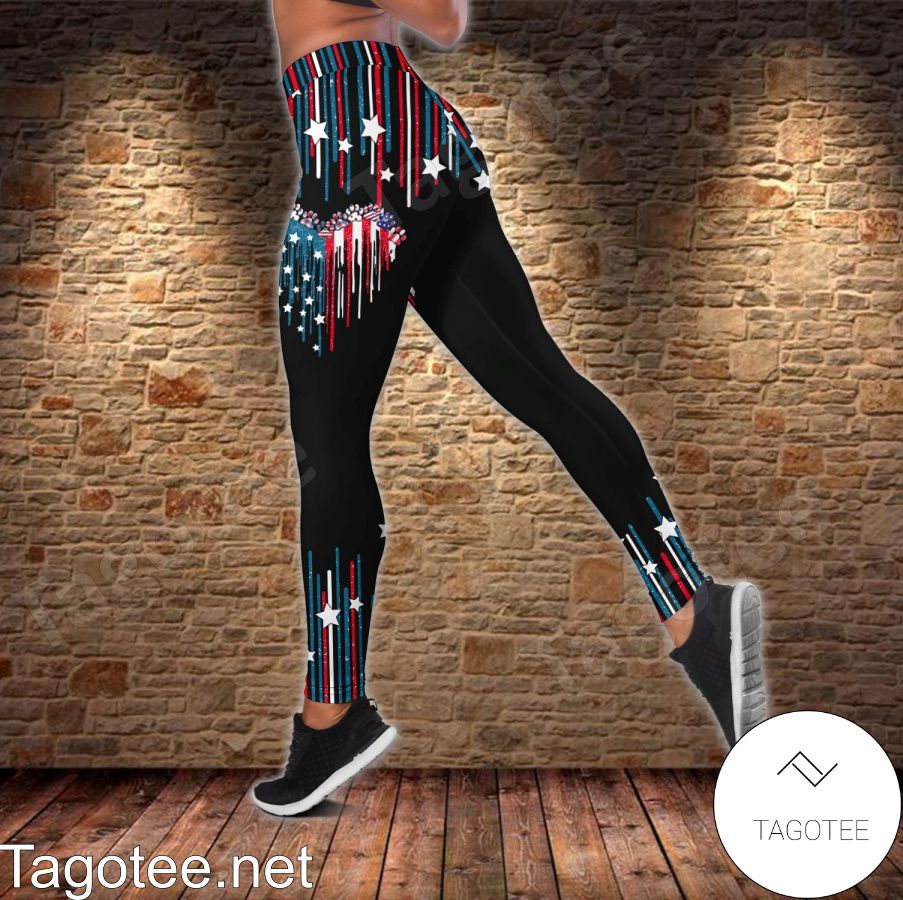 Paw Heart American 4th July Shirt, Tank Top And Leggings b