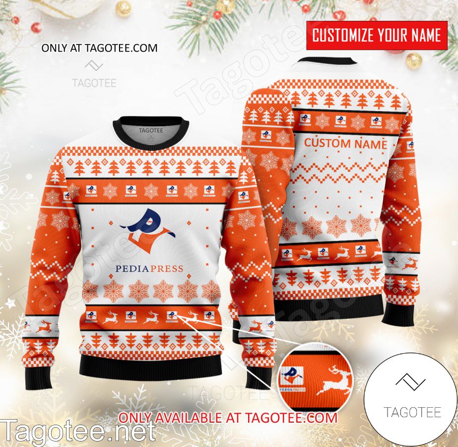 PediaPress Logo Personalized Ugly Christmas Sweater - BiShop