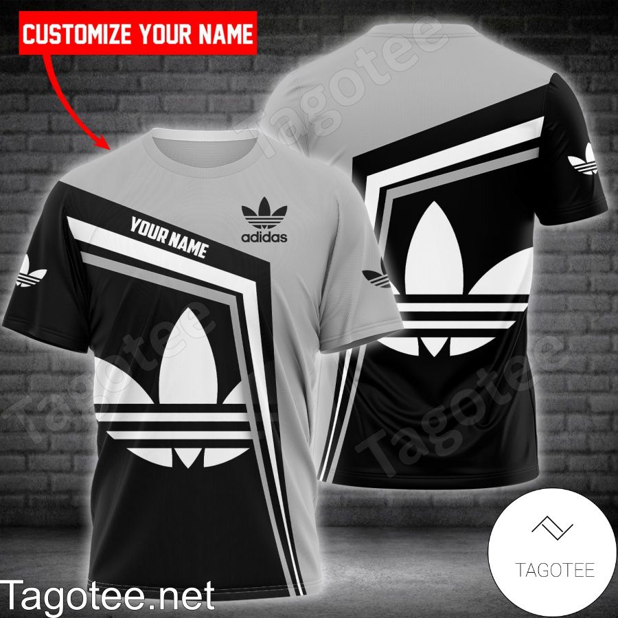 Personalized Adidas Black And Grey Shirt