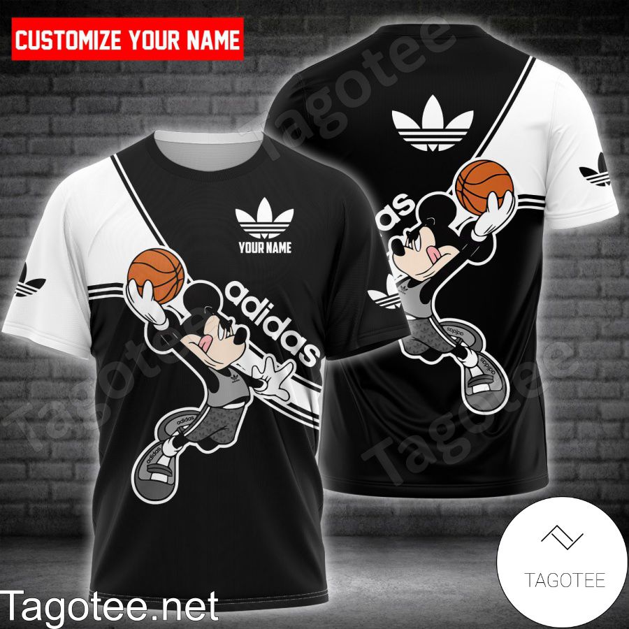Personalized Adidas Mickey Mouse Playing Soccer Shirt