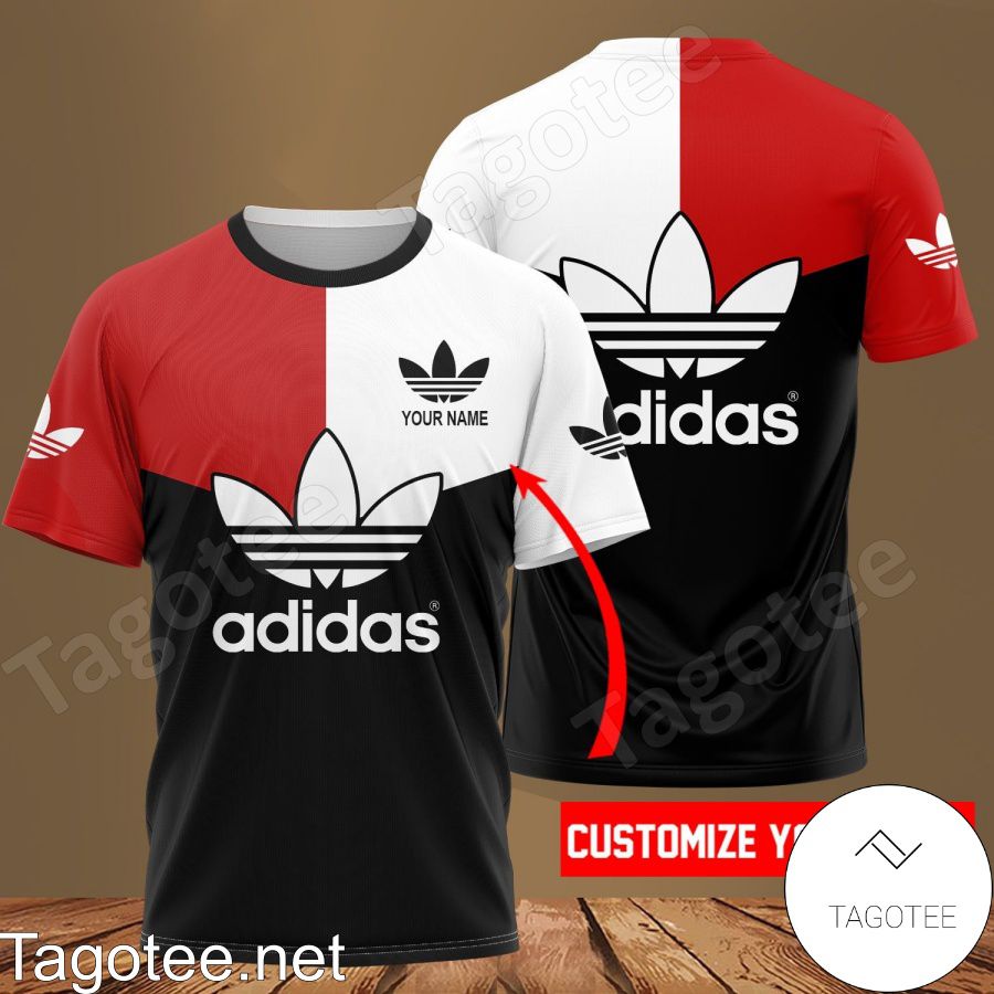 Personalized Adidas Mix Color Red White And Black Shirt