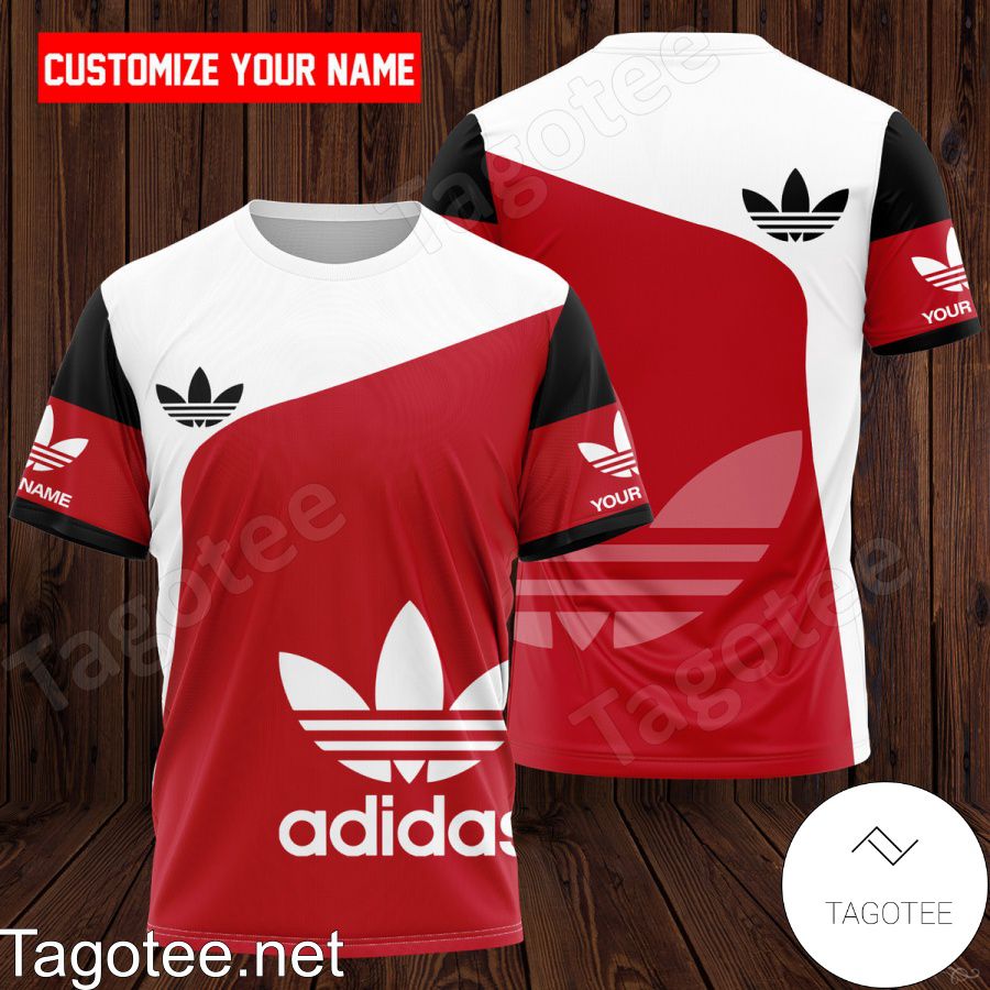 Personalized Adidas Red And White Shirt