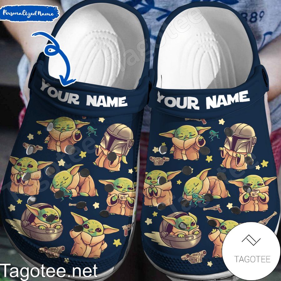 Personalized Baby Yoda And The Mandalorian Crocs Clogs - Tagotee