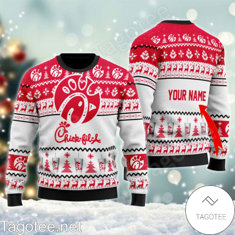 Personalized Chick-fil-A Spirit Ugly Christmas Sweater - Tagotee