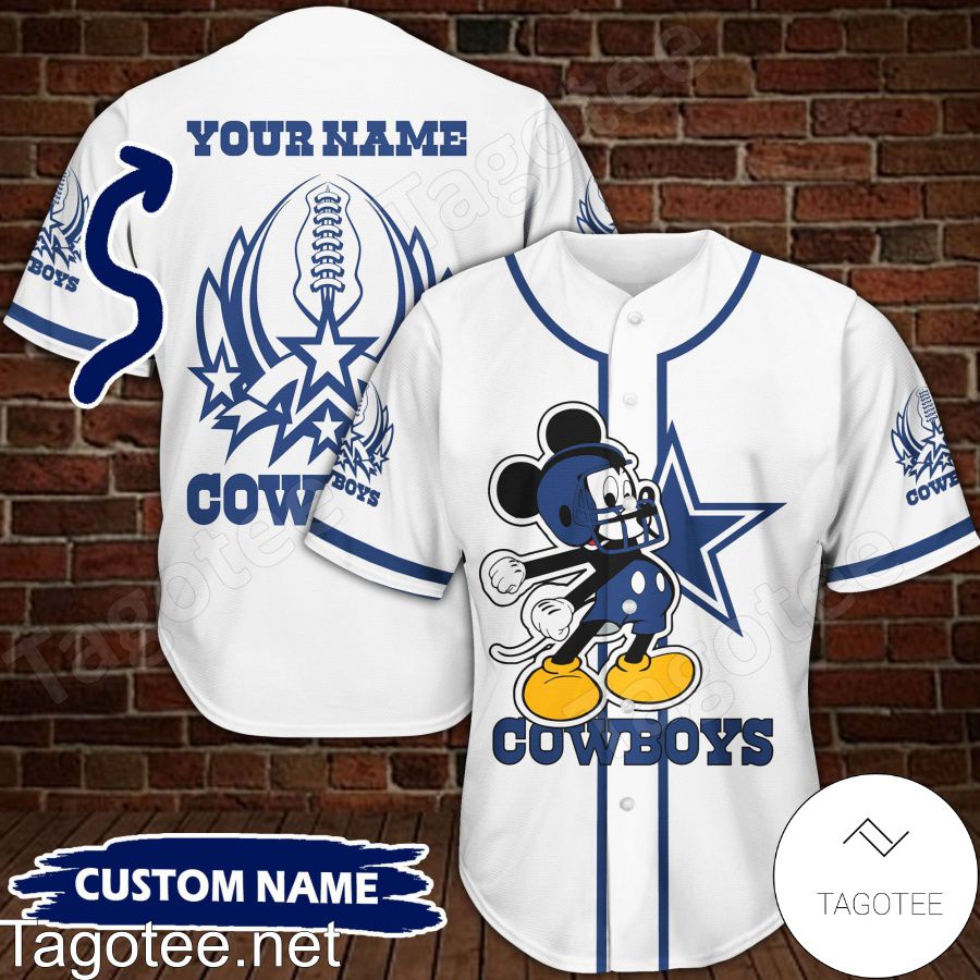 Personalized Dallas Cowboys Mickey Baseball Jersey - Tagotee