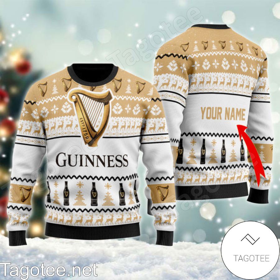 Personalized Guinness Beer Spirit Ugly Christmas Sweater - Tagotee