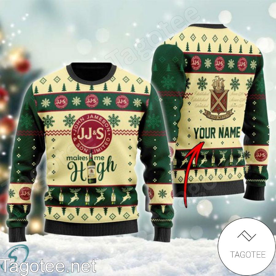 Personalized Jameson Make Me High Ugly Christmas Sweater - Tagotee