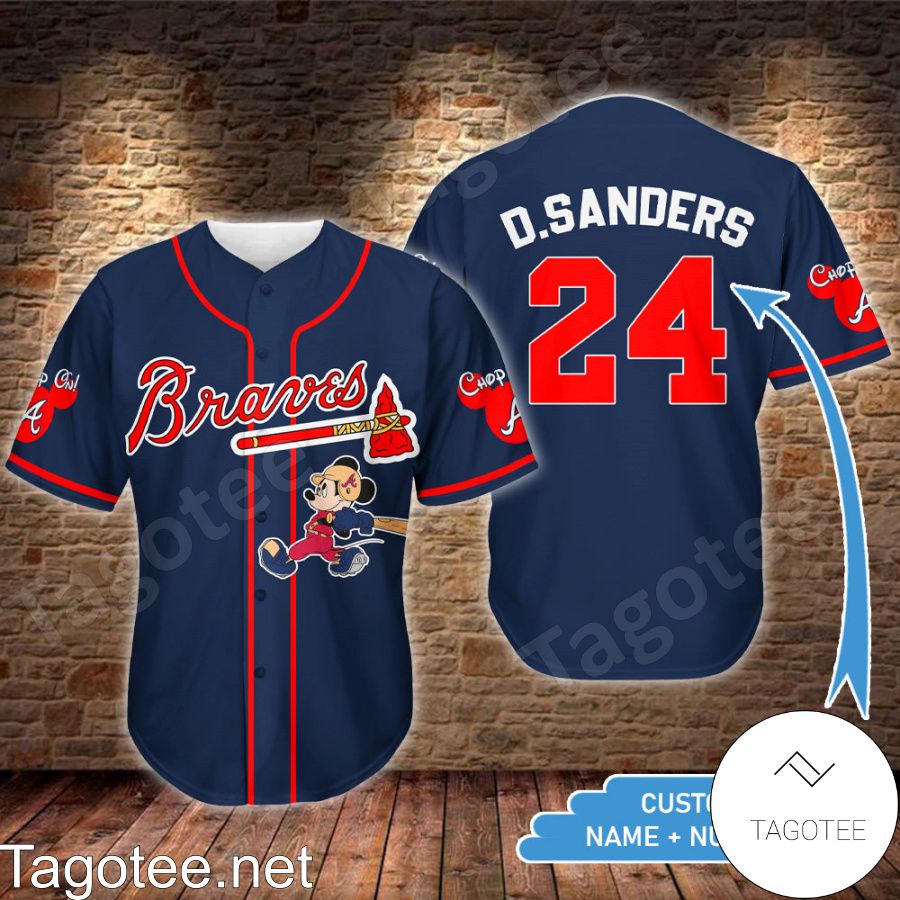 Personalized Mickey Atlanta Braves Baseball Jersey - Tagotee