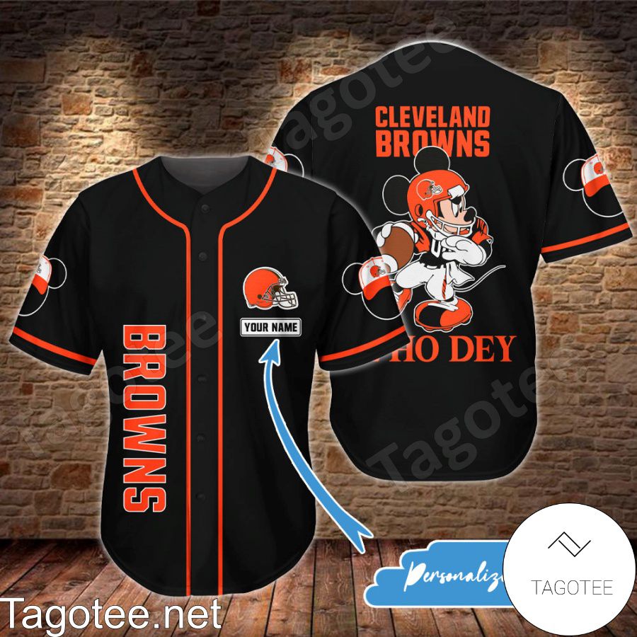 Personalized Mickey Cleveland Browns Baseball Jersey - Tagotee