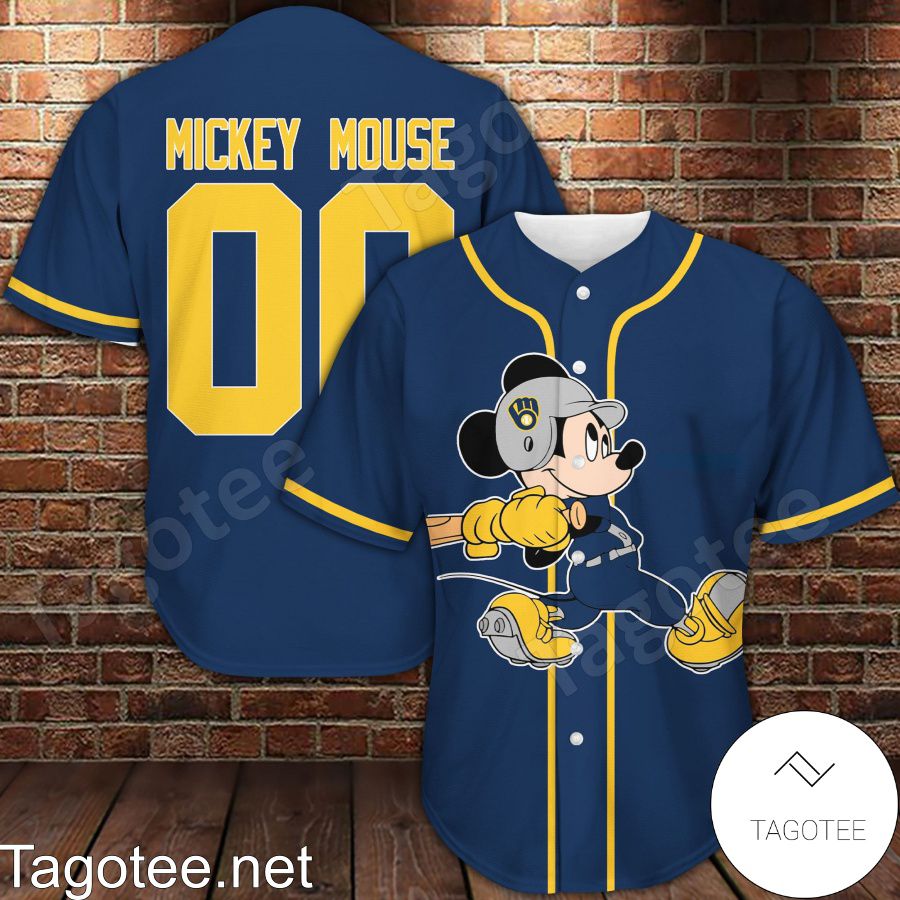 Personalized Mickey Mouse Navy Baseball Jersey - Tagotee