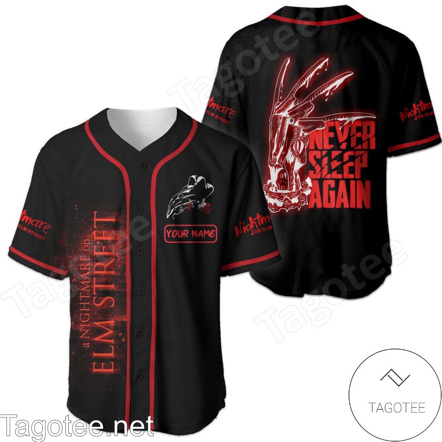 Personalized Never Sleep Again Nightmare Elm Street Baseball Jersey ...