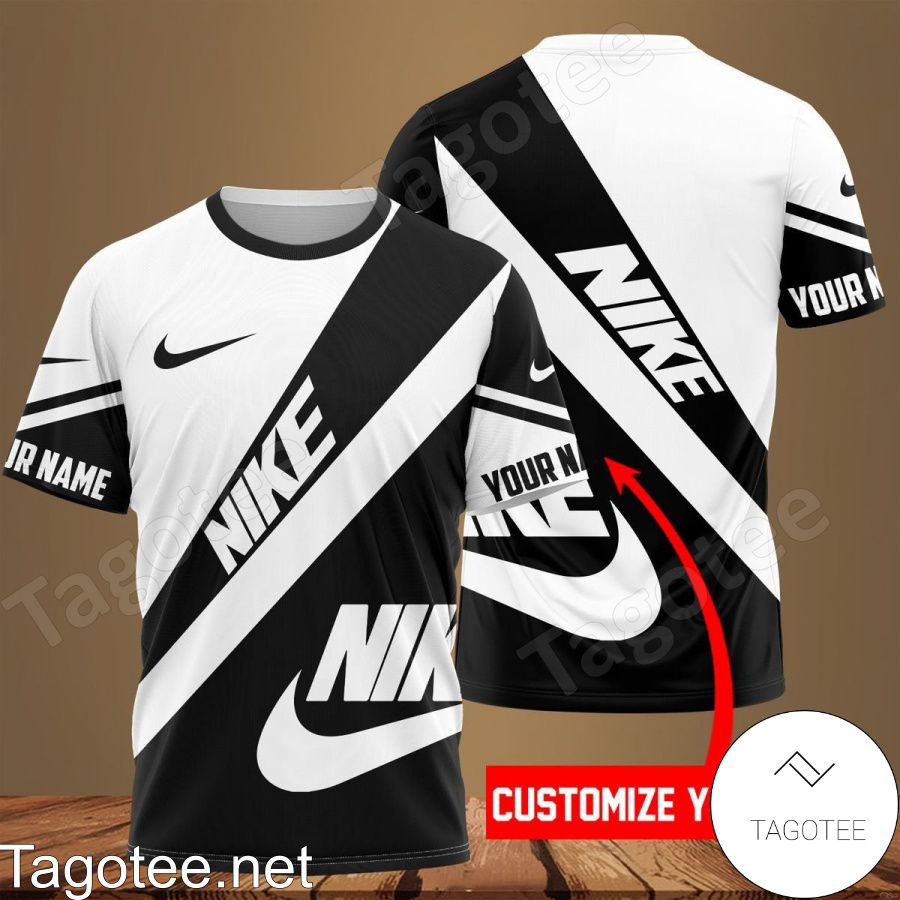Personalized Nike Black And White Shirt
