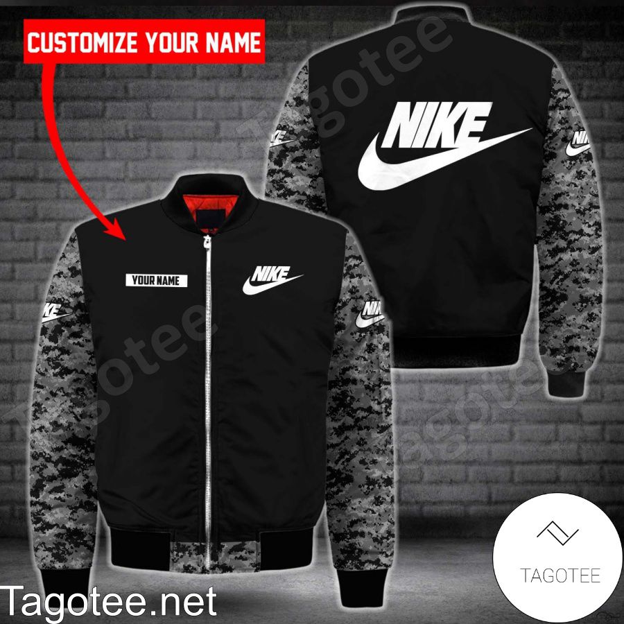 Personalized Nike Black With Grey Camouflage