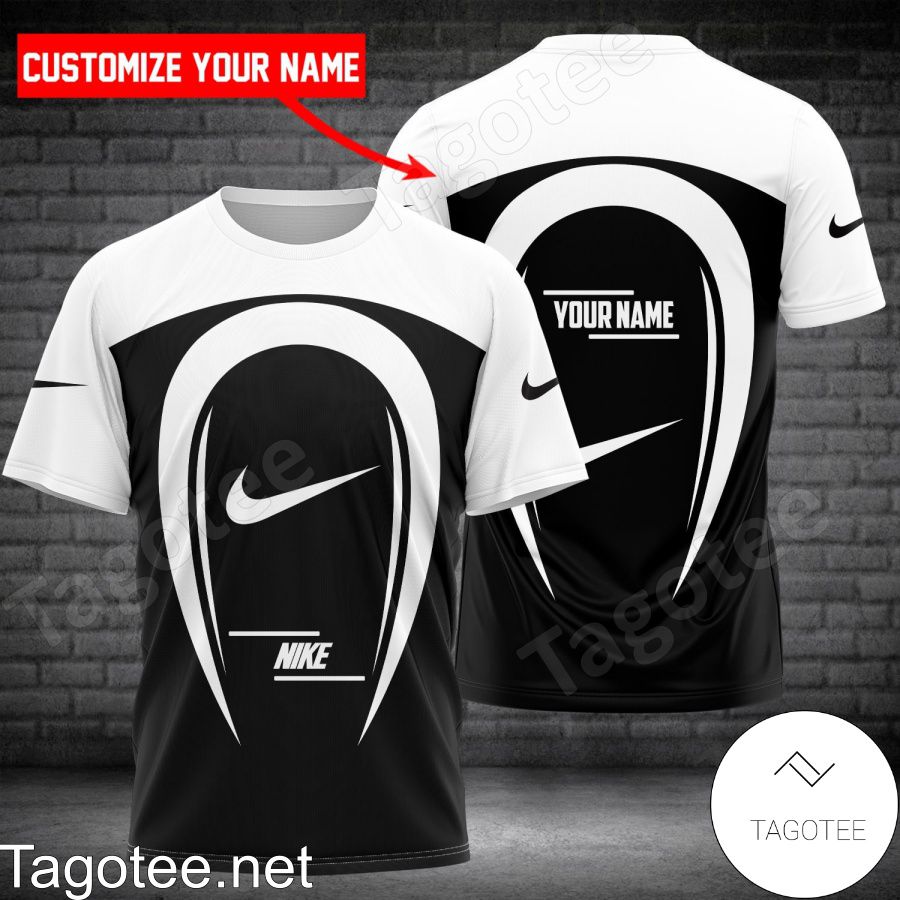 Personalized Nike Brand Black Mix White Shirt