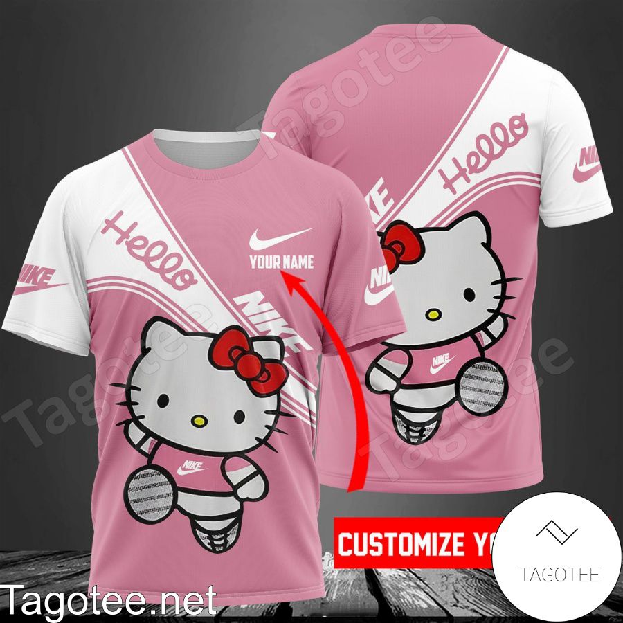 Personalized Nike Hello Kitty Pink White Shirt