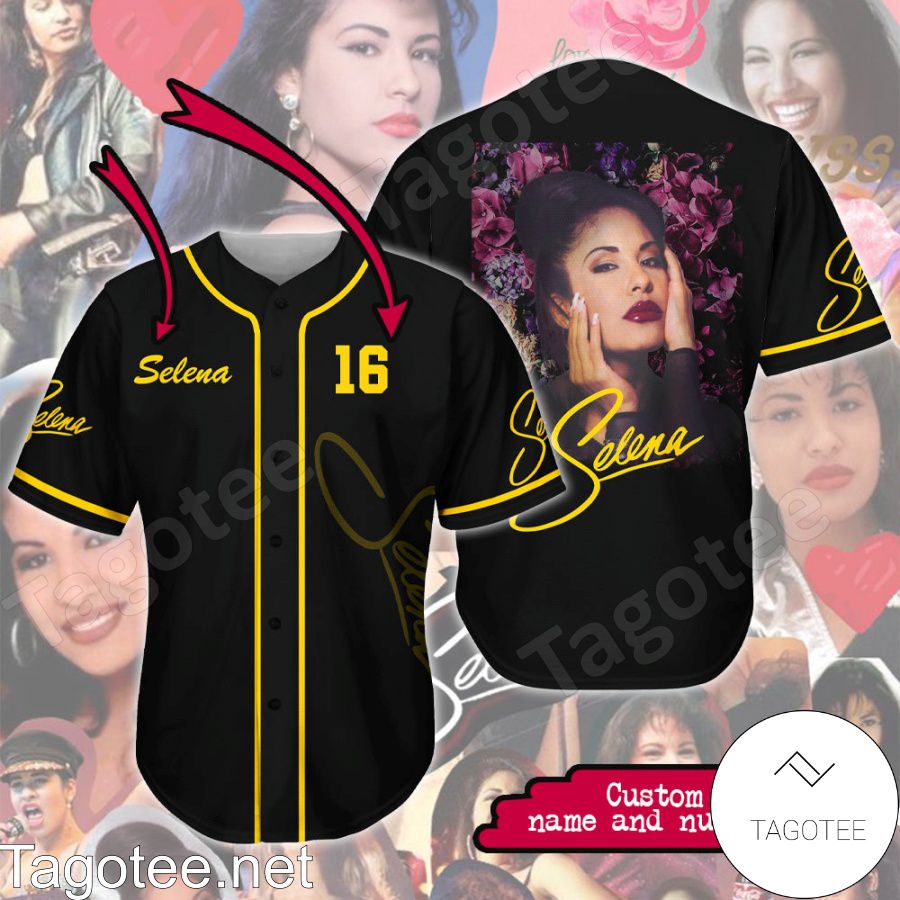 Selena Graphic Black Baseball Jersey – SELENA OFFICIAL