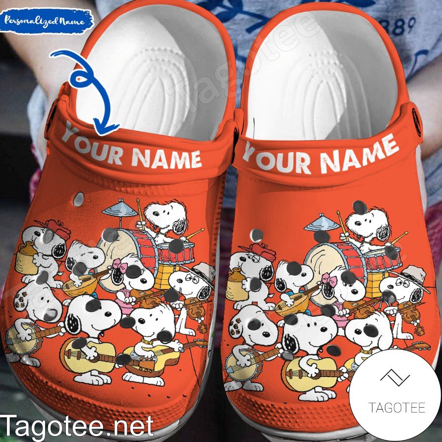 Personalized Snoopy Play Musical Instruments Crocs Clogs - Tagotee