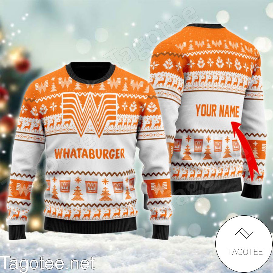 Personalized Name Whataburger Ugly Christmas Sweater