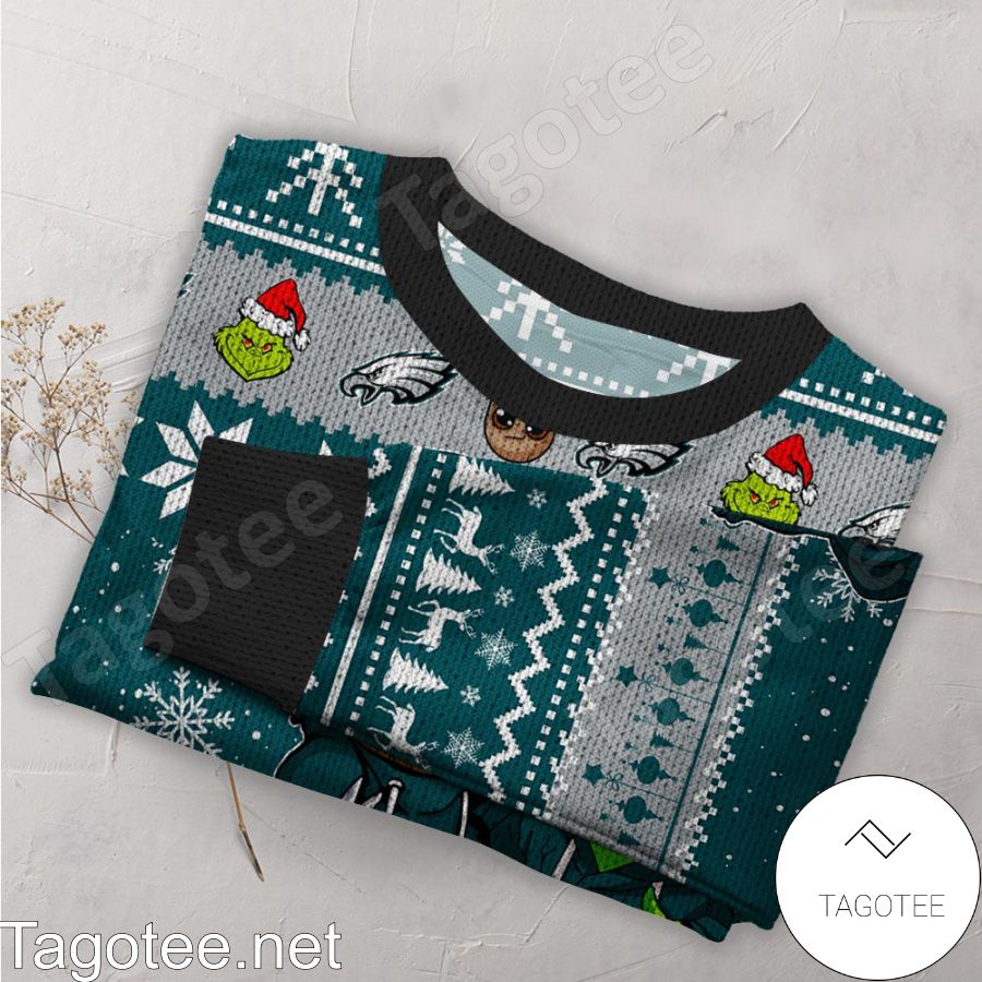 Philadelphia Eagles Christmas Grinch Ugly Sweater For Men Women