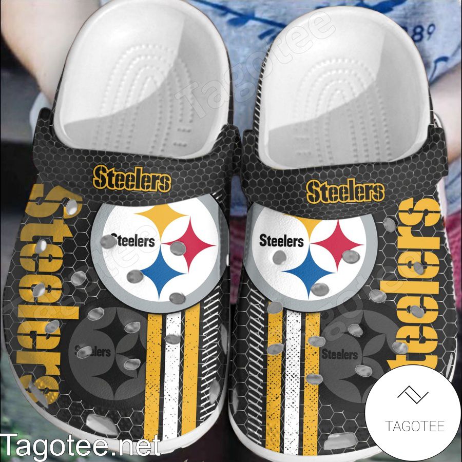 Pittsburgh Steelers Hive Pattern Crocs Clogs - Tagotee