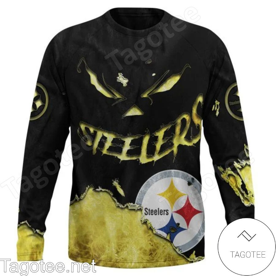 Pittsburgh Steelers Scary Face Halloween Jersey Hoodie, T-shirt - Tagotee