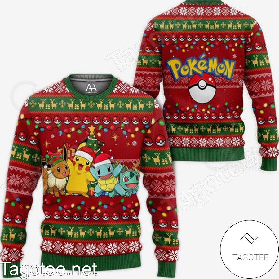 Pokemon Pikachu Bulbasaur Squirtle And Charmander Ugly Christmas ...