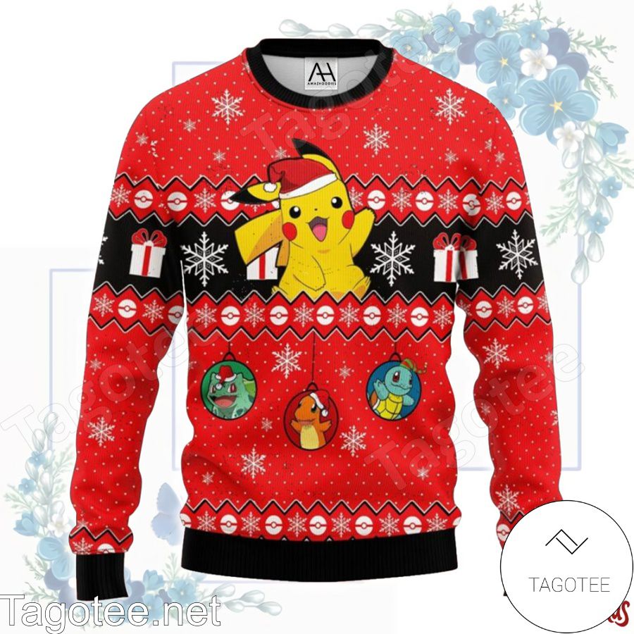 Pokemon Pikachu Red Ugly Christmas Sweater - Tagotee