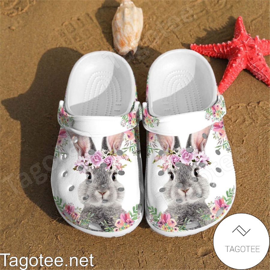 Rabbit Floral Crocs Clogs - Tagotee