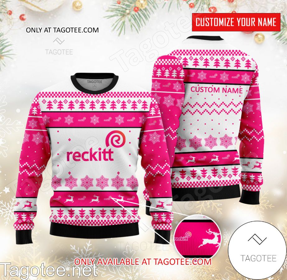 Reckitt Benckiser Group Logo Personalized Ugly Christmas Sweater - BiShop